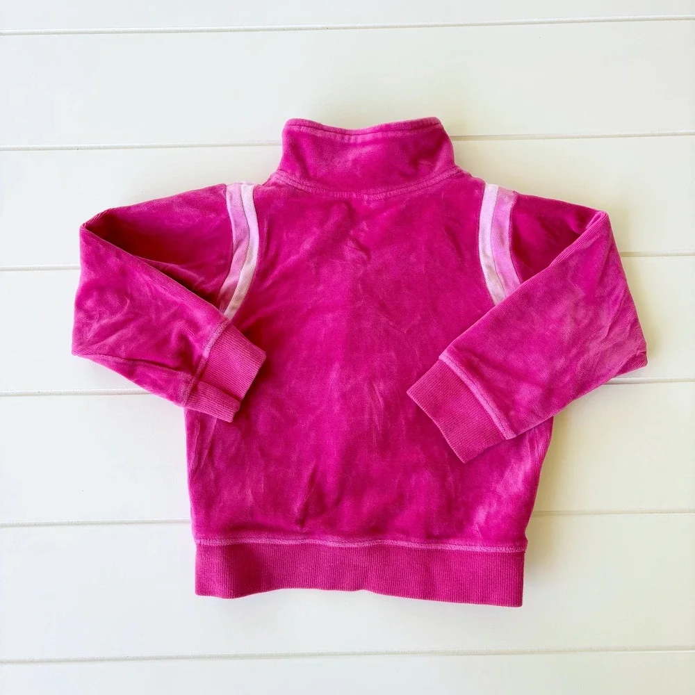 Vintage Gymboree Hot Pink Velour Full Zip Hoodie Tracksuit Size 4T